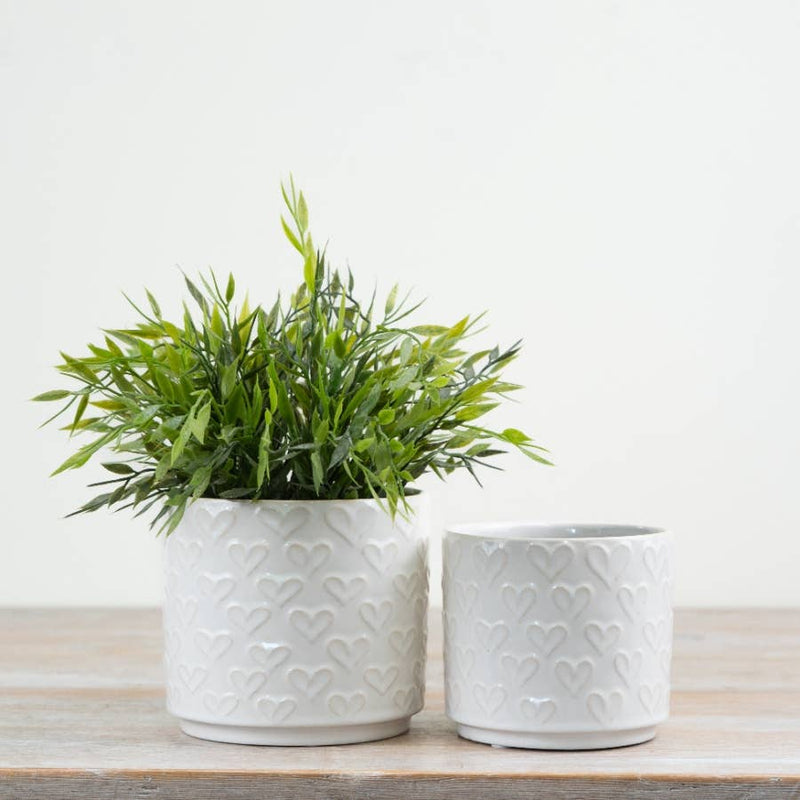 White Heart Planter 14cm Pots & Planters Gainsborough Giftware x Portland Living