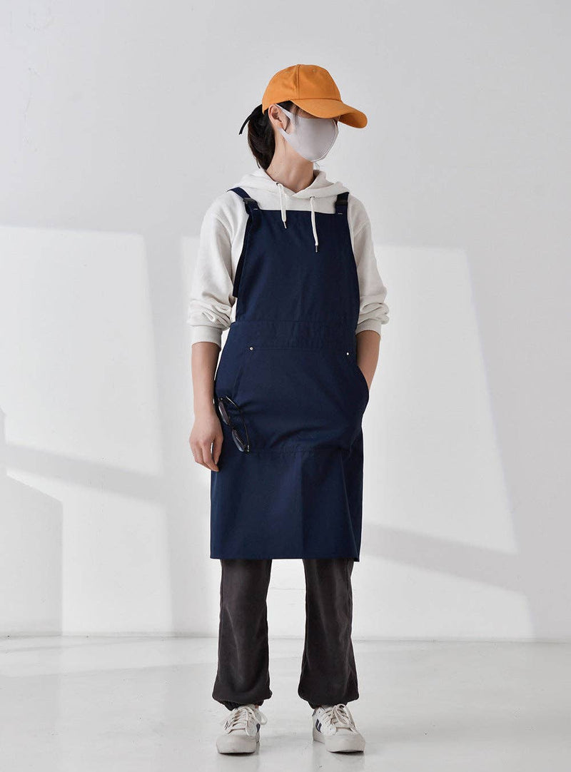 Gohobi Korean-Style Printed Cotton-Linen Apron: Green Gohobi (We cover import duties)