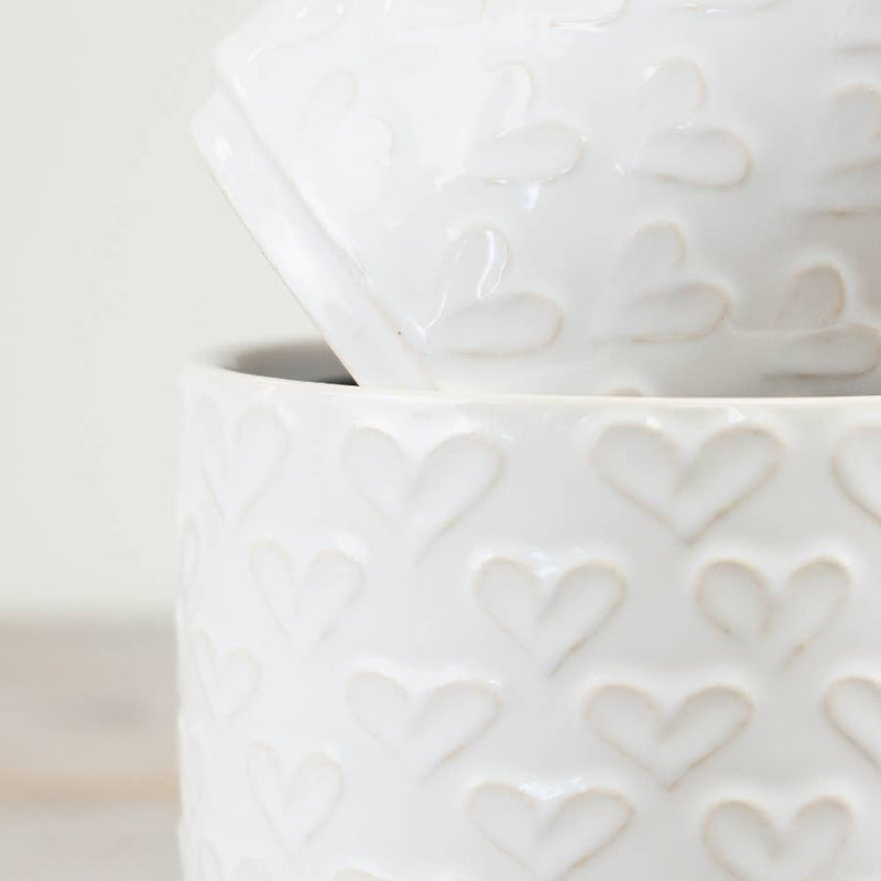 White Heart Planter 14cm Pots & Planters Gainsborough Giftware x Portland Living