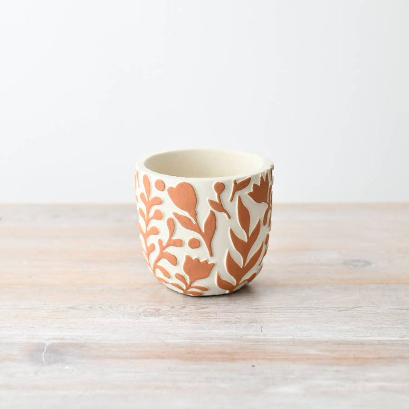 Orange Leaf Pattern Planter Pots & Planters Gainsborough Giftware x Portland Living