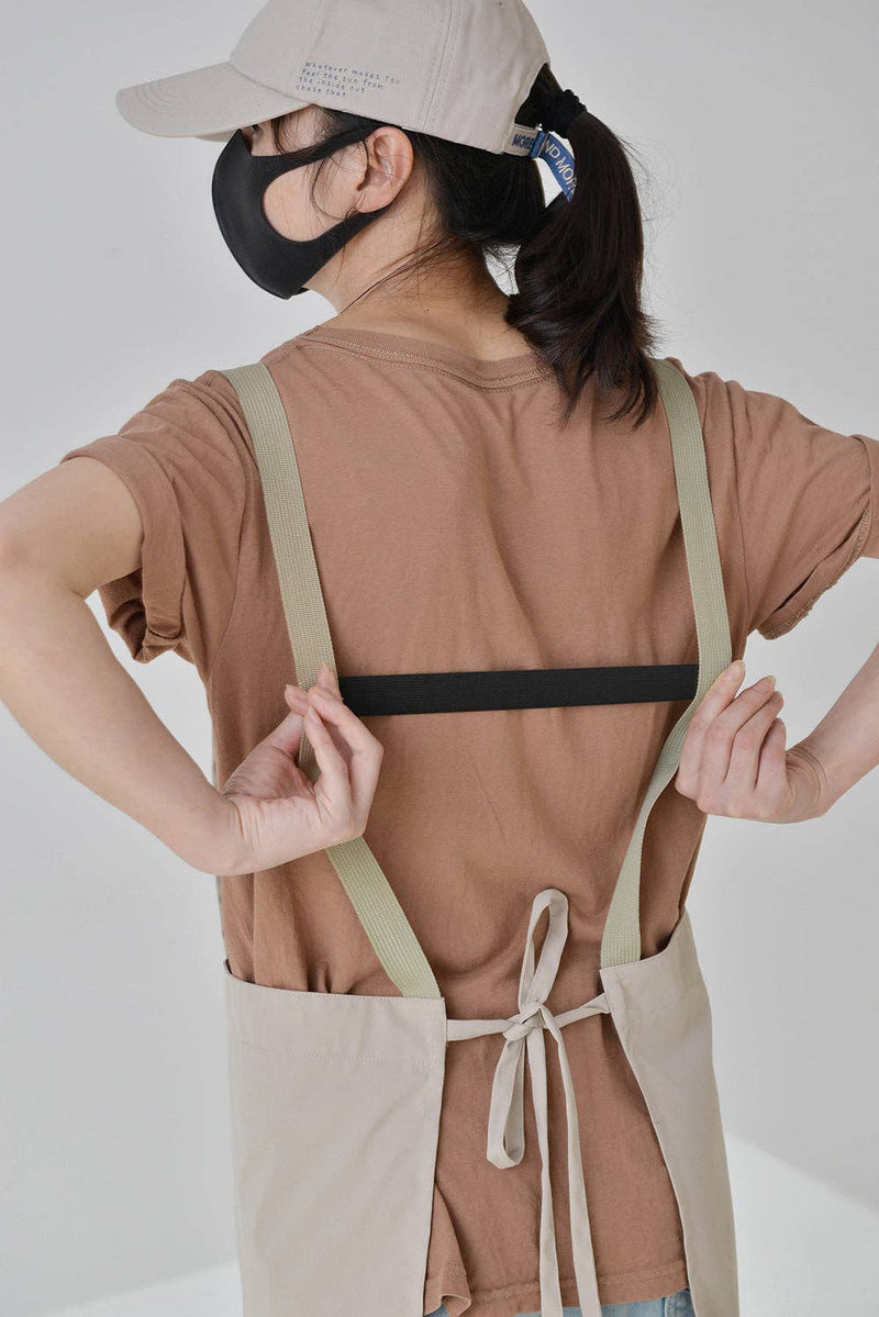 Gohobi Korean-Style Printed Cotton-Linen Apron: Green Gohobi (We cover import duties)