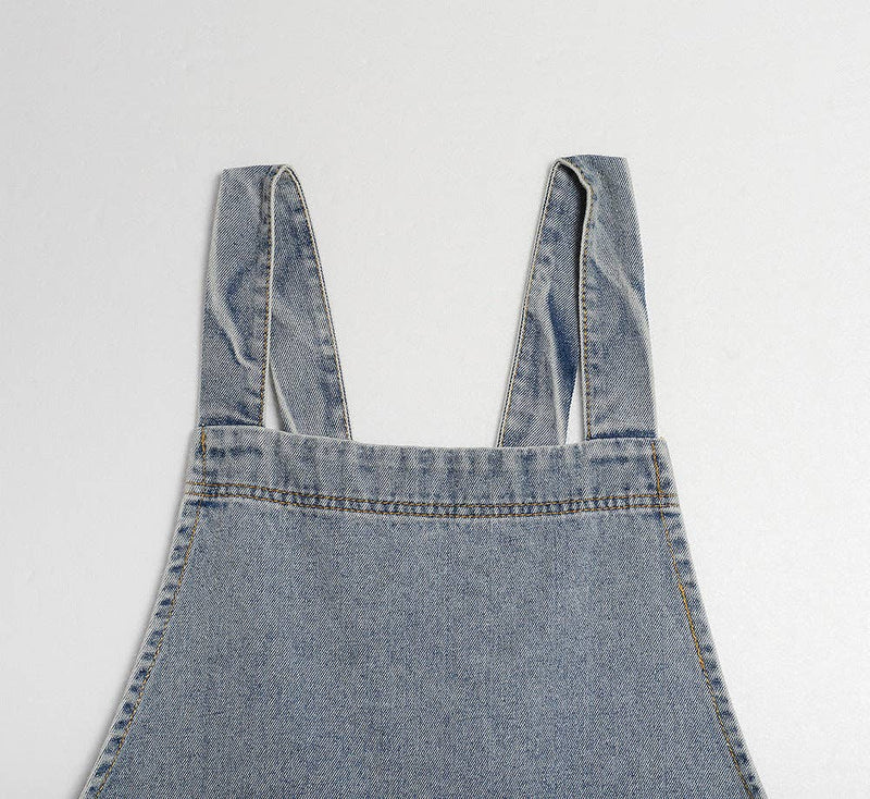 Gohobi Japanese Style Washed Denim Cotton Apron: Dark Blue Gohobi (We cover import duties)