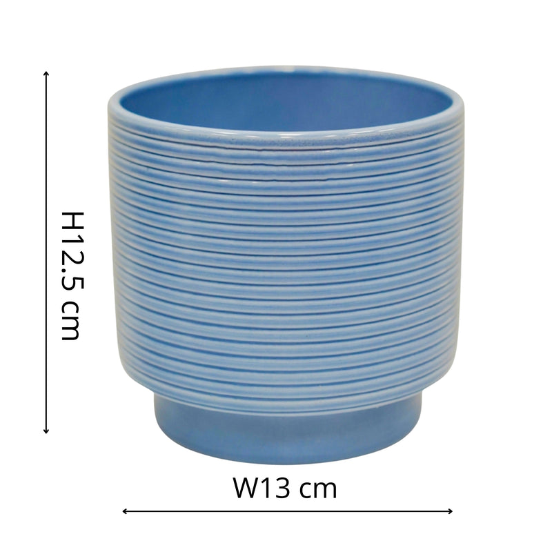 Berlin Blue Ripple Pot — 12.5cm / Blue