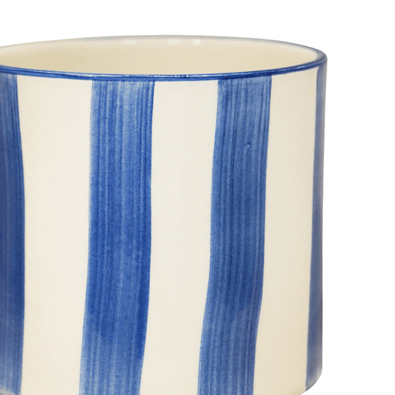 Paros Blue Stripe Pot Pots & Planters Ivyline