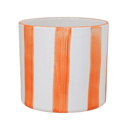 Paros Orange Stripe Pot Pots & Planters Ivyline