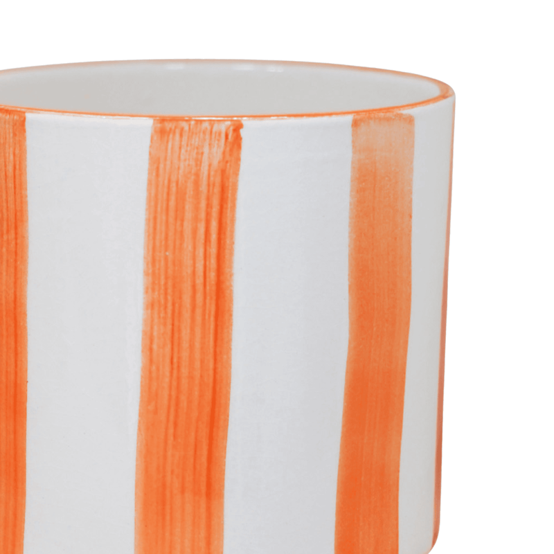 Paros Orange Stripe Pot Pots & Planters Ivyline