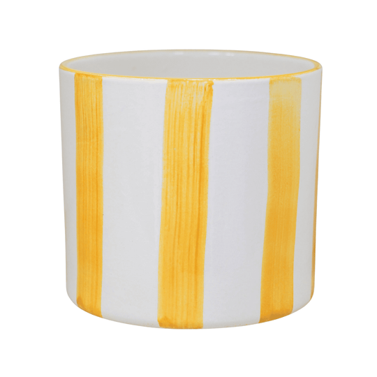 Paros Yellow Stripe Pot Pots & Planters Ivyline