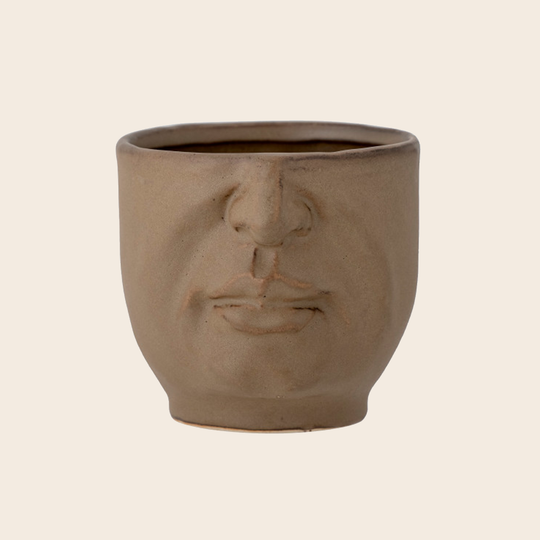 Hilig Brown Stoneware Pot Pots & Planters Bloomingville