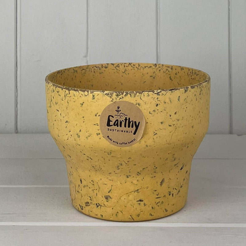 Earthy Yellow Coffee Husk Minimalist Pot Pots & Planters Satchville