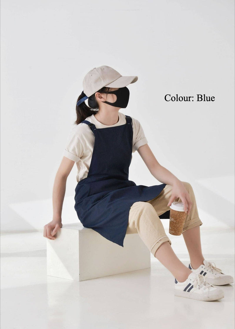 Gohobi Korean-Style Printed Cotton-Linen Apron: Green Gohobi (We cover import duties)