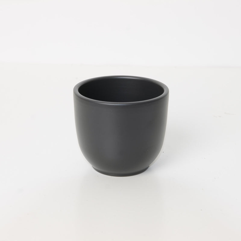 Tusca Black Ceramic Pot — 10cm / Black Matt
