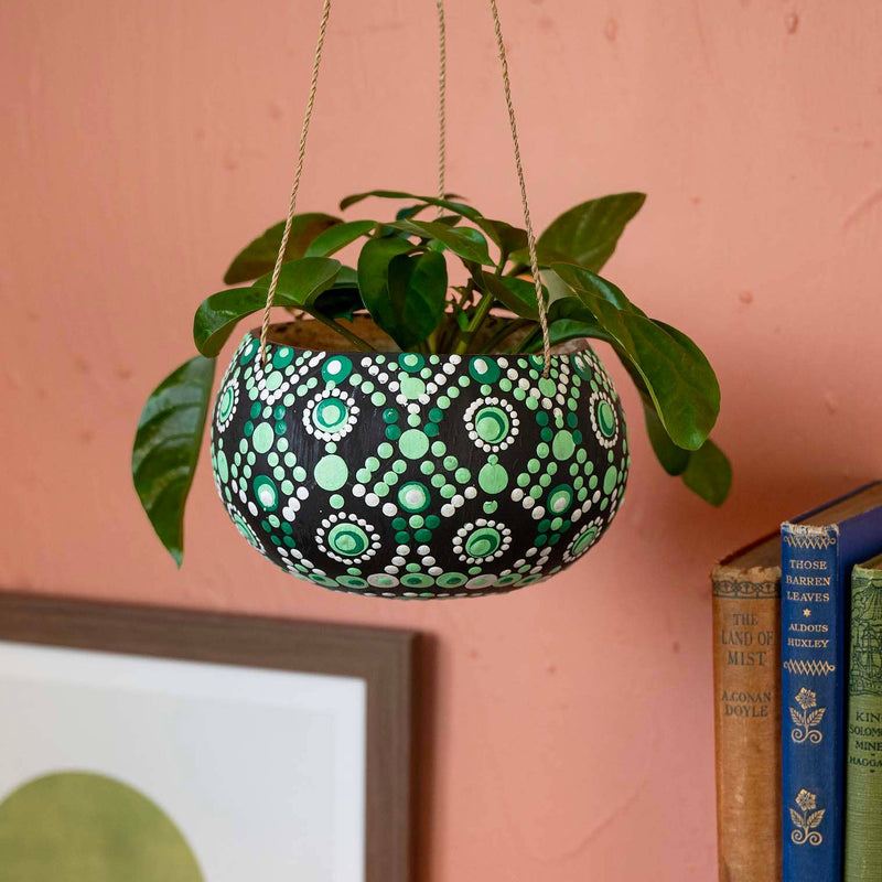 Dot Painted Coconut Plant Hanger Plant Hangers Siesta