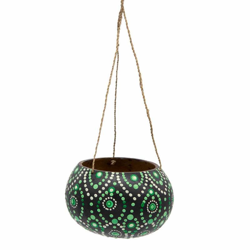 Dot Painted Coconut Plant Hanger — Default Title