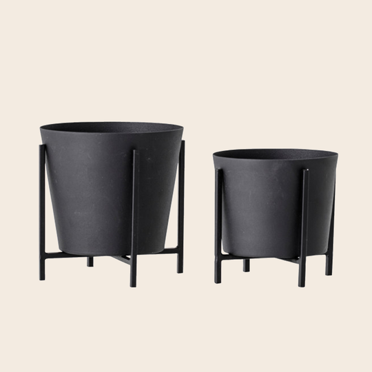 Ilse Black Metal Pot Set Pots & Planters Bloomingville