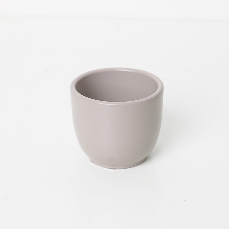 Tusca Taupe Ceramic Pot 7.5cm Taupe Pots & Planters GrowTropicals