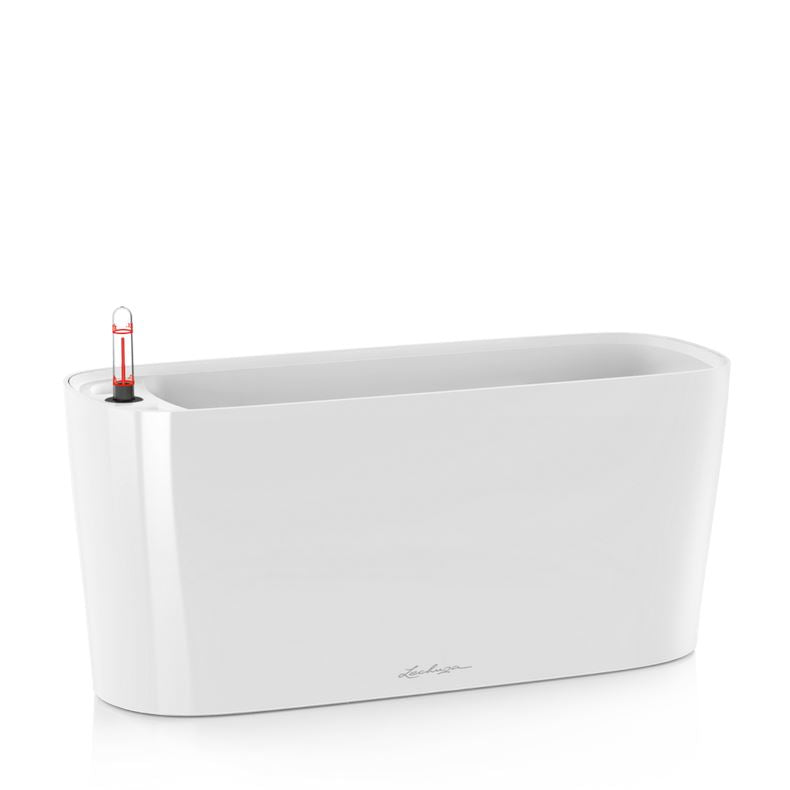 Lechuza Delta 20 Self Watering Plant Pot White High Gloss Pots & Planters Lechuza