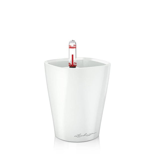 Lechuza MINI DELTINI Self Watering Plant Pot White High Gloss Mini Deltini Pots & Planters Lechuza