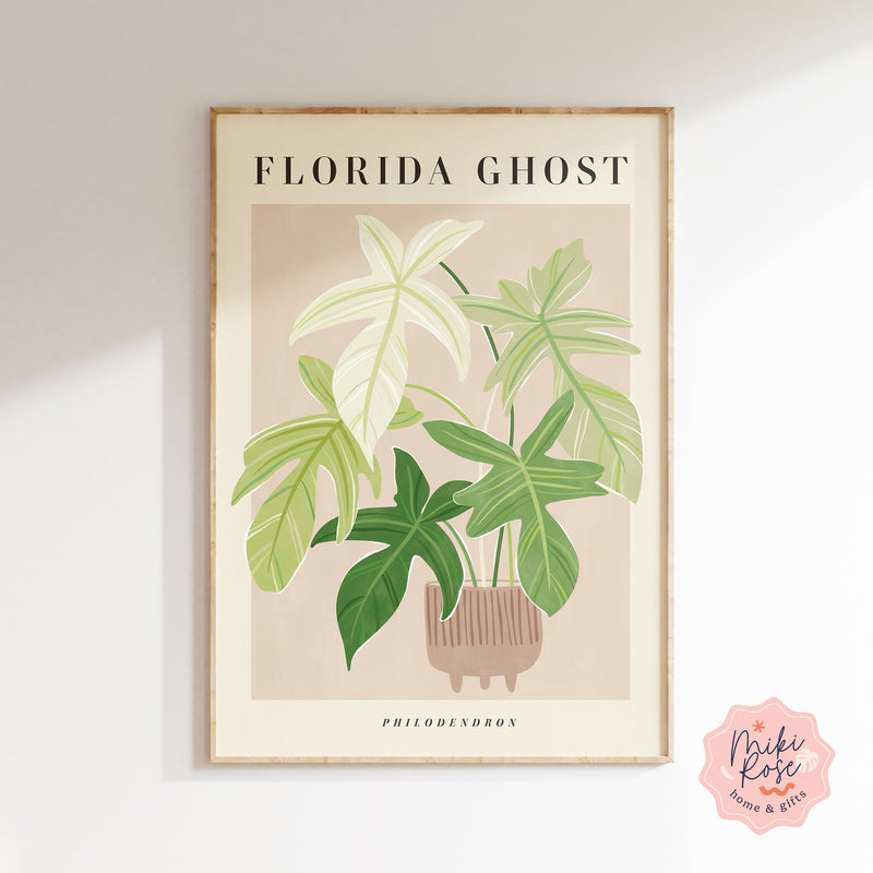 Philodendron Florida Ghost Art Print Prints MikiRoseHome