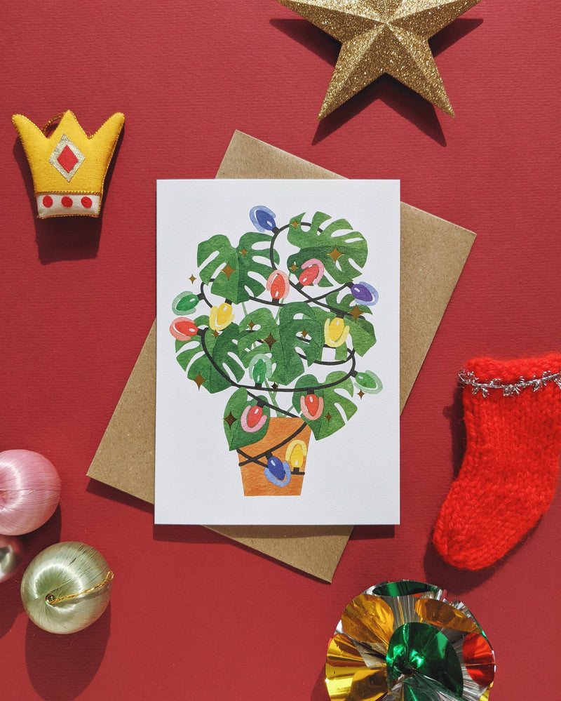 Monstera Deliciosa Christmas Card — Default Title
