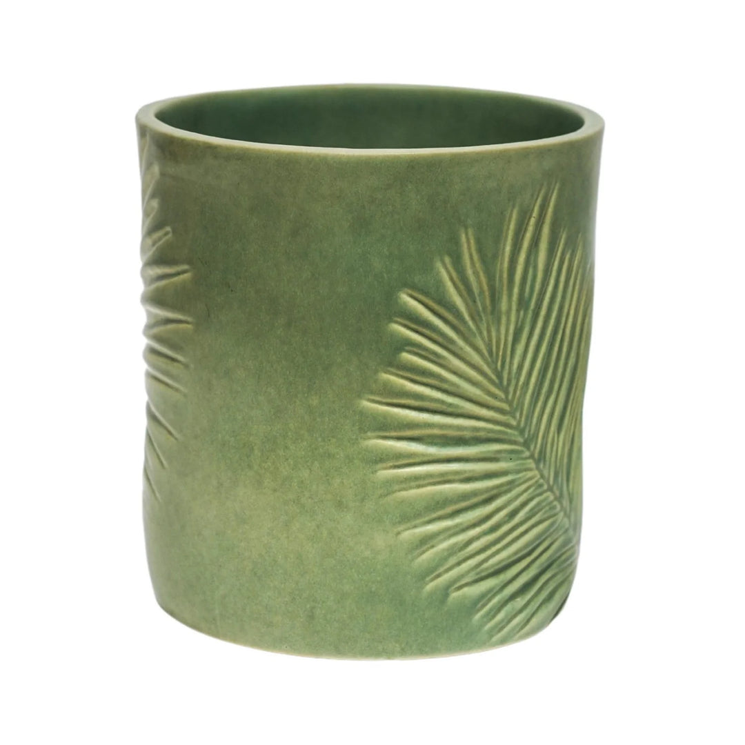 Kew Stoneware Green Sago Palm Planter - GROW TROPICALS