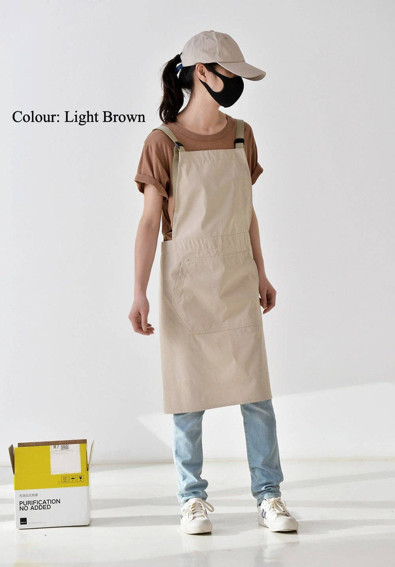 Gohobi Korean-Style Printed Cotton-Linen Apron: Green Gohobi （We cover import duties）