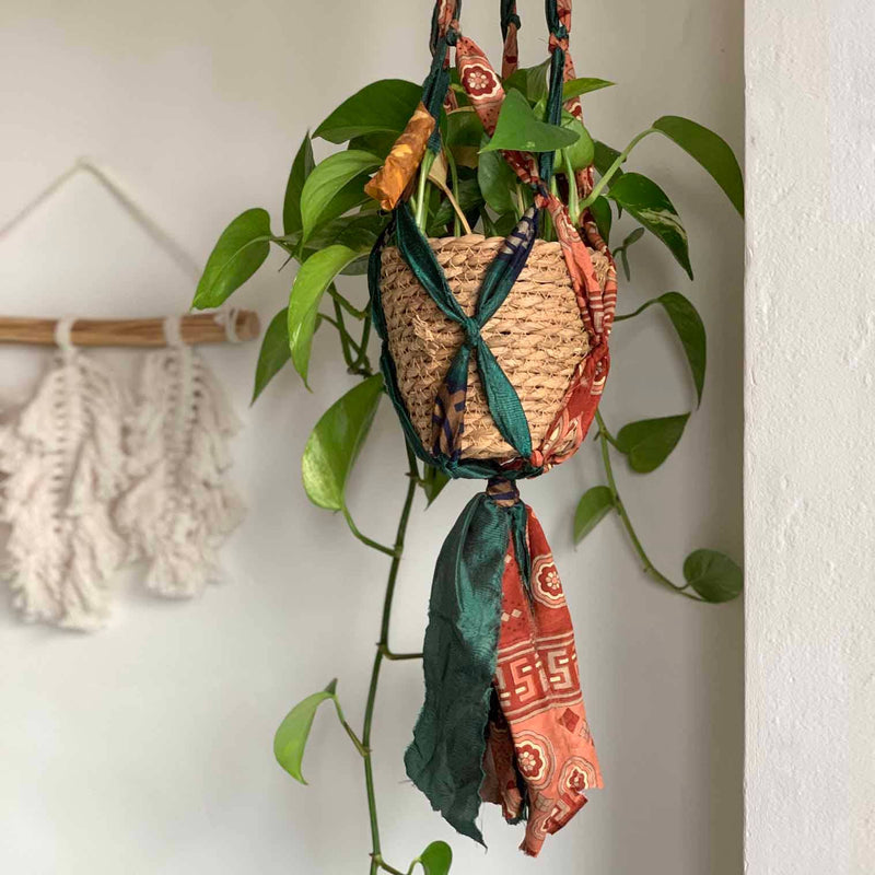 Recycled Sari Plant Hanger Large Plant Hangers Siesta
