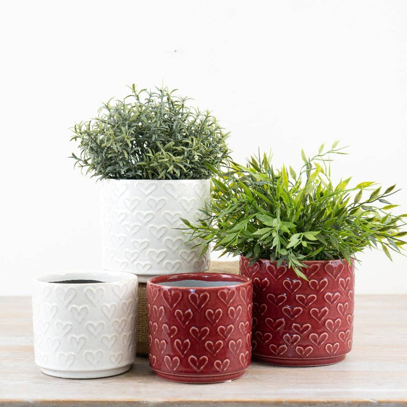 Red Glazed Heart Planter Pots & Planters Gainsborough Giftware x Portland Living