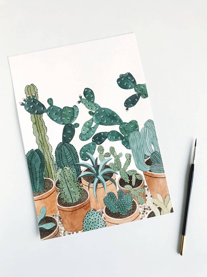Cacti Scene A4 Print — Default Title