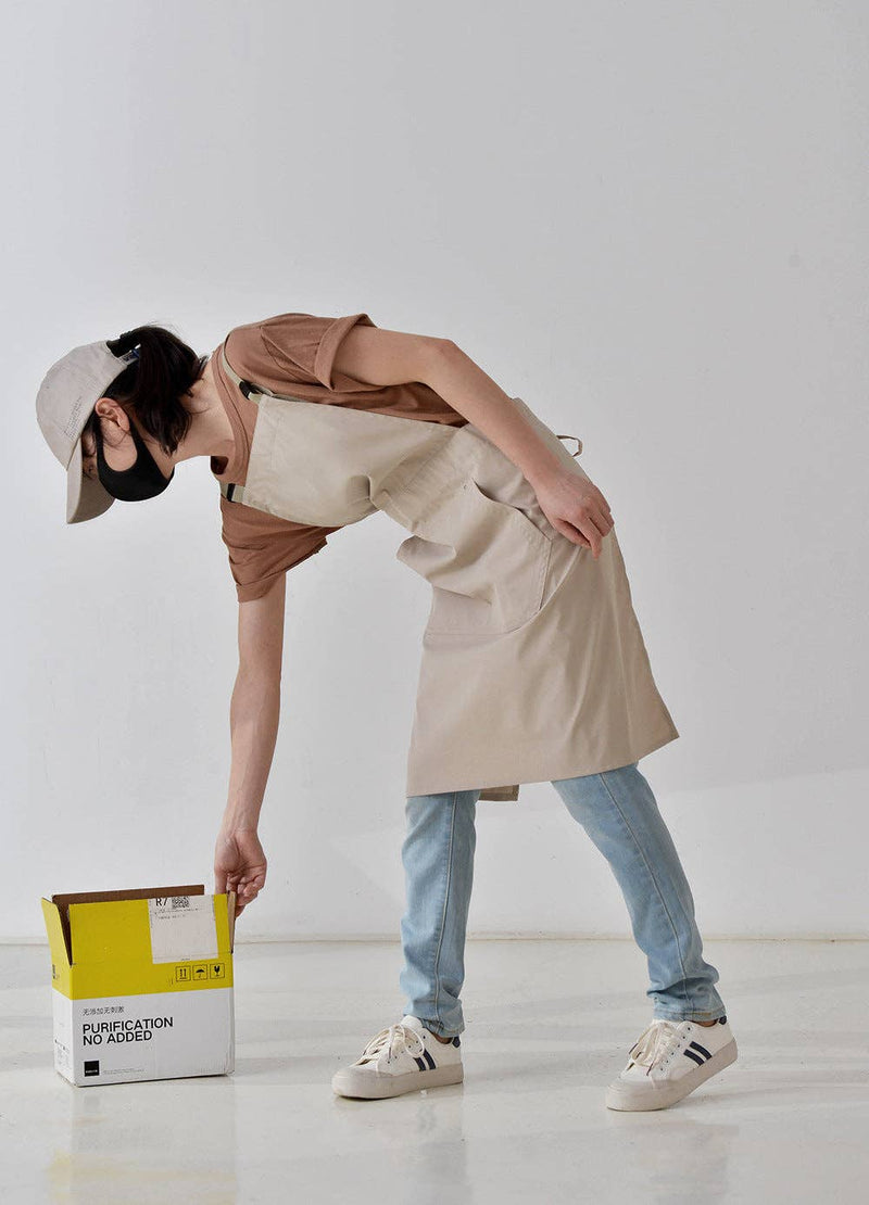 Gohobi Korean-Style Printed Cotton-Linen Apron: Green Gohobi （We cover import duties）