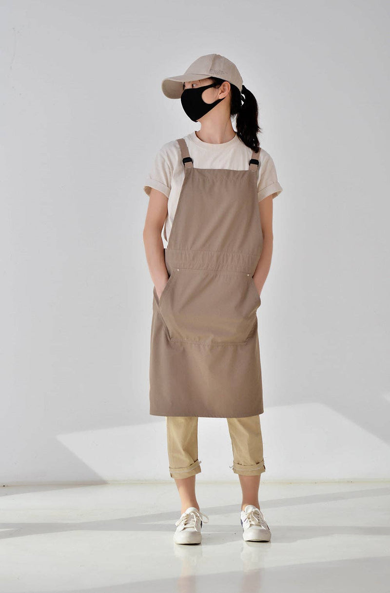Gohobi Korean-Style Printed Cotton-Linen Apron: Green Gohobi （We cover import duties）