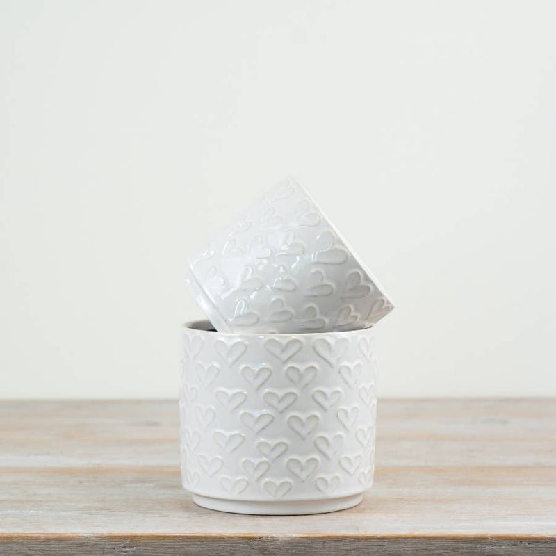 White Heart Planter 14cm — Default Title