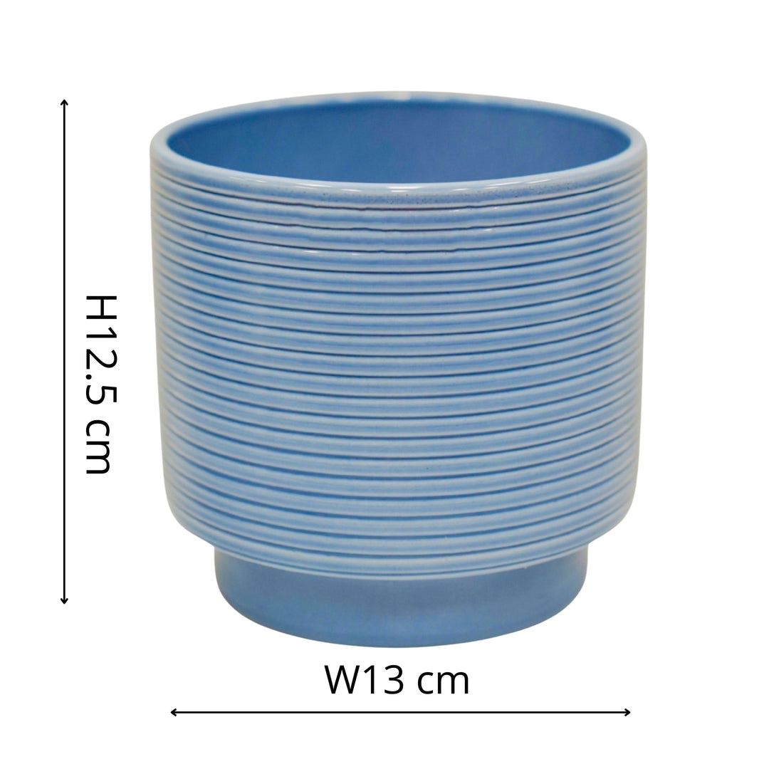 Berlin Blue Ripple Pot Pots & Planters Ivyline