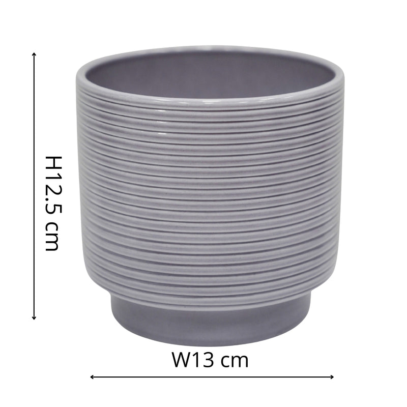Berlin Grey Ripple Pot — 12.5cm / Gray