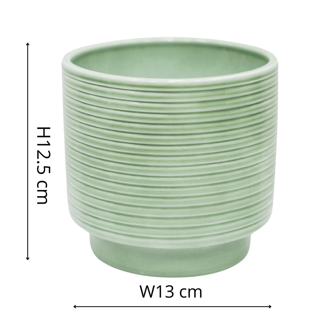 Berlin Green Ripple Pot Pots & Planters Ivyline