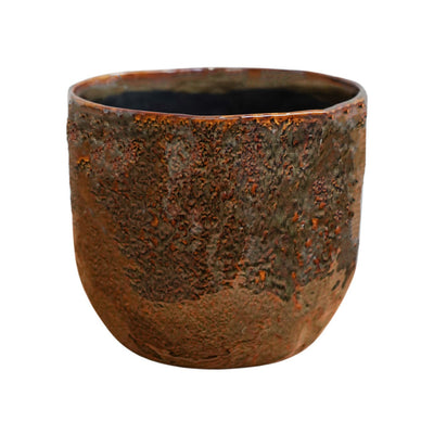 Brooke Rustic Glazed Pot - Chocolate 13cm / Brown