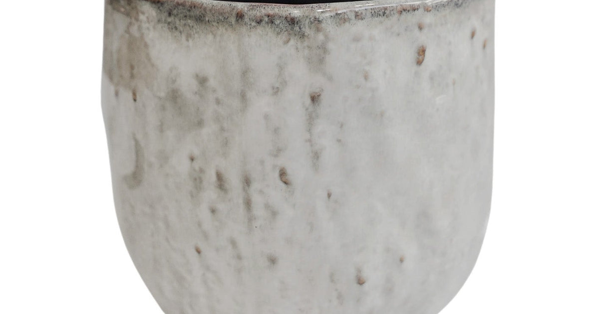 briscoes plant pots Brooke Rustic Glazed Pot - White | Pots & Planters