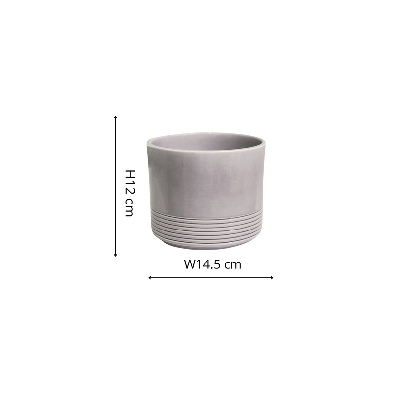 Munich Grey Gloss Pot — 12cm / Gray