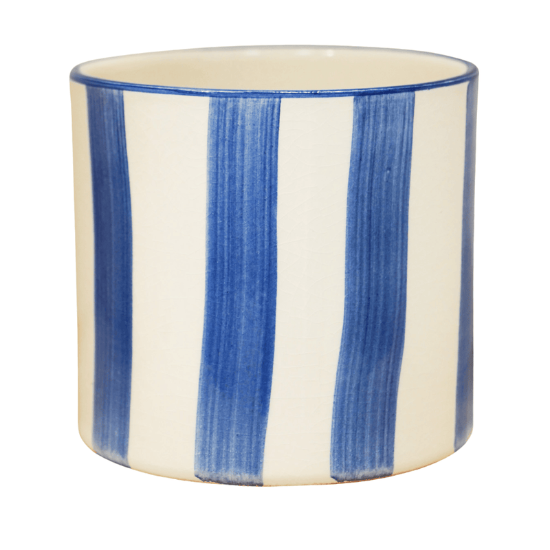 Paros Blue Stripe Pot Pots & Planters Ivyline