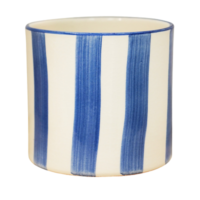 Paros Blue Stripe Pot 14cm / Blue