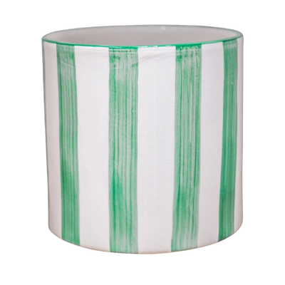 Paros Green Stripe Pot 14cm / Green