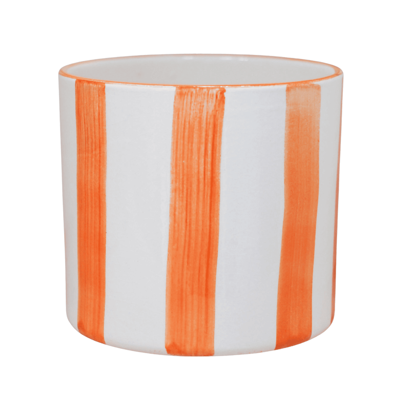 Paros Orange Stripe Pot Pots & Planters Ivyline