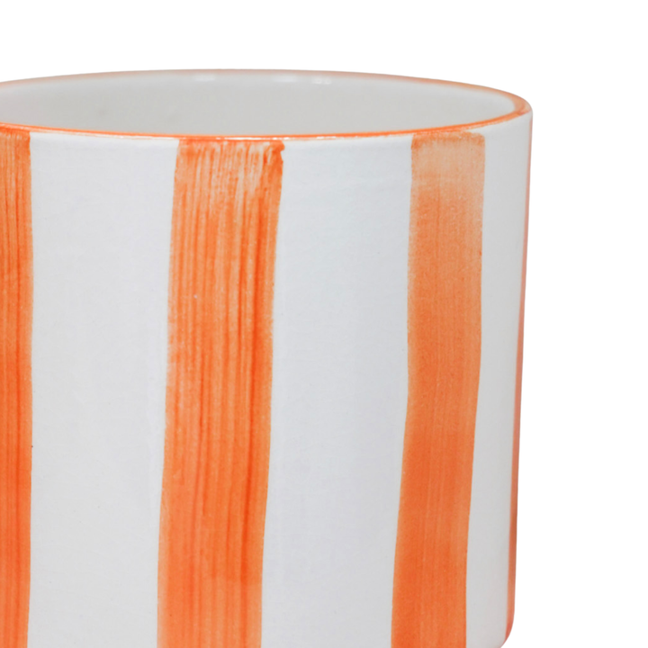 Paros Orange Stripe Pot Pots & Planters Ivyline