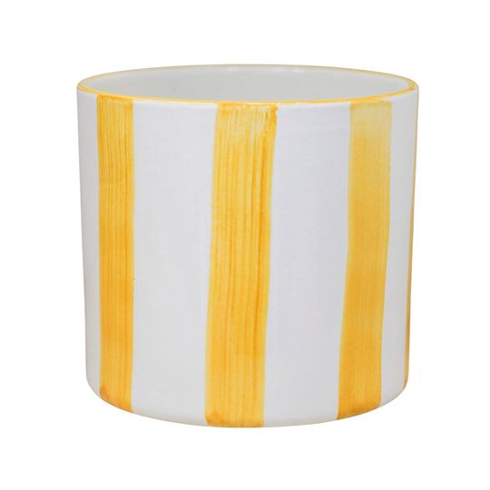 Paros Yellow Stripe Pot Pots & Planters Ivyline