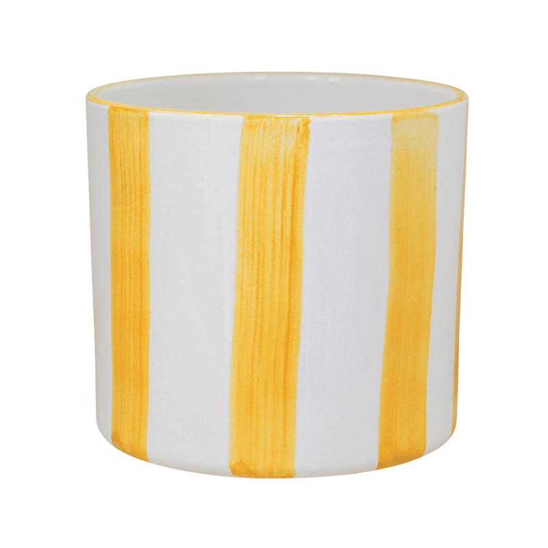 Paros Yellow Stripe Pot Pots & Planters Ivyline