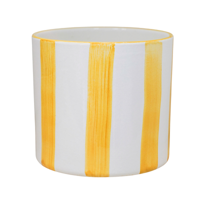 Paros Yellow Stripe Pot 14cm / Yellow
