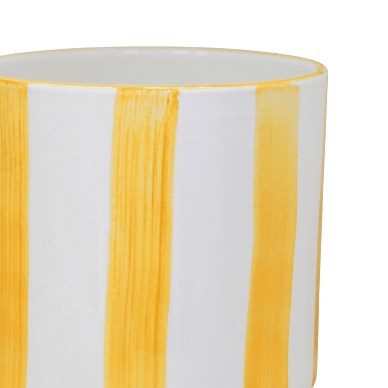 Paros Yellow Stripe Pot Pots & Planters Ivyline