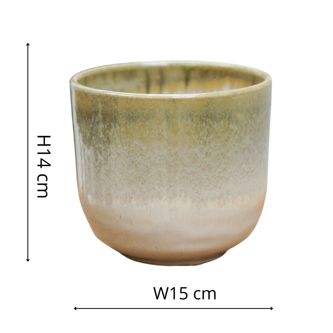 Rowe Two Tone Olive Reactive Planter Pots & Planters Ivyline