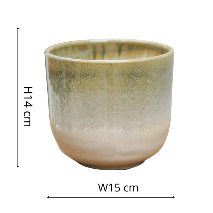 Rowe Two Tone Olive Reactive Planter Pots & Planters Ivyline