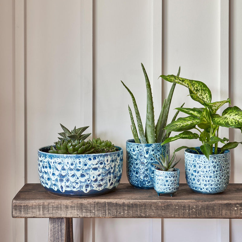 Sapphire Reactive Glaze Pot Pots & Planters Ivyline