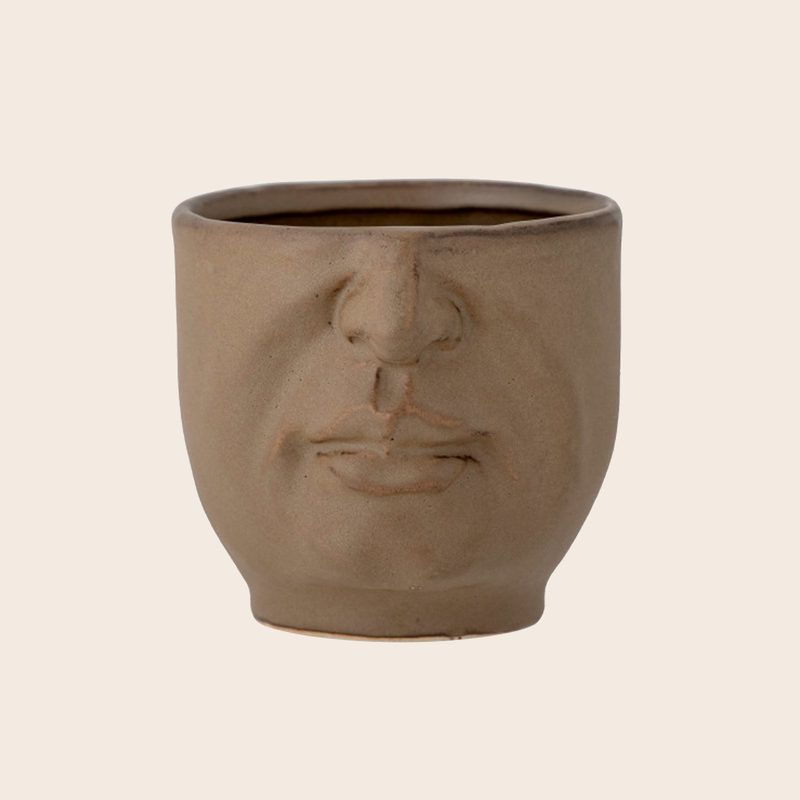 Hilig Brown Stoneware Pot Pots & Planters Bloomingville